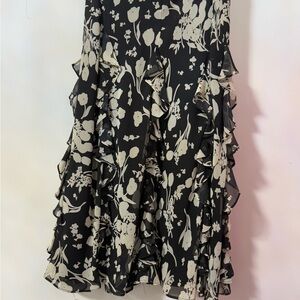 Dana Buchman Black and White Midi Fit and Flare Skirt with Blouse set.